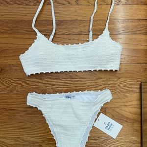 Snap Swim Set - Crochet White